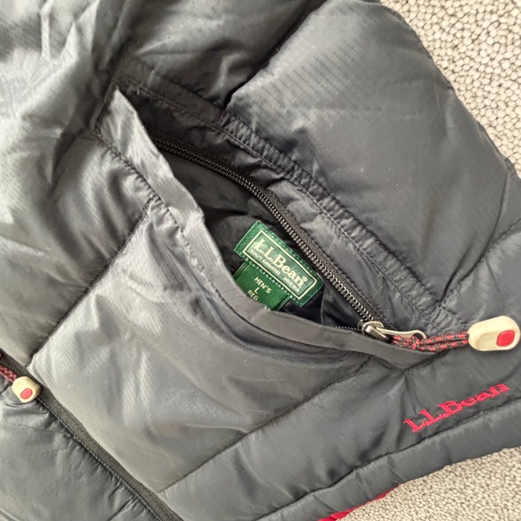 Vintage LL Bean Down Vest Reversible Black Red Mens Size L Puffer Quilted Zip - Picture 4 of 16